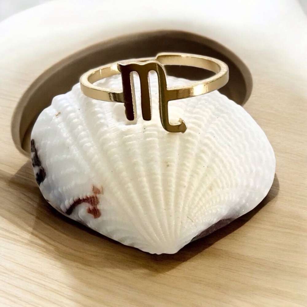 🆕 Scorpio Gold Plated Zodiac Ring Gold Plating over Stainless Steel
